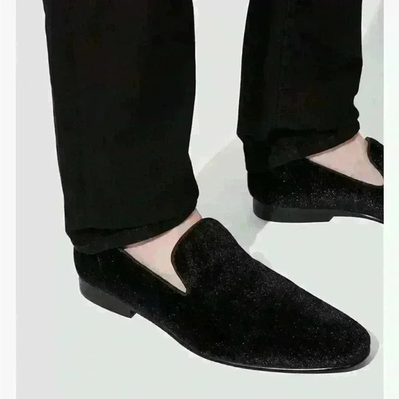 Steve Madden Slip on Velvet loafer Men’s Shoes Wedding Black 9.5 dress Laight - Picture 4 of 7